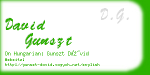 david gunszt business card